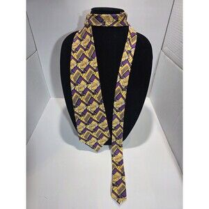 Los Angeles Lakers NBA Silk Tie – Purple & Gold Geometric Logo Pattern –...